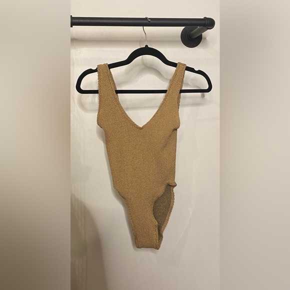 BOUND BY BOND-EYE The Mara One-Piece Swimsuit Bronze Lurex Waffle - Picture 4 of 6